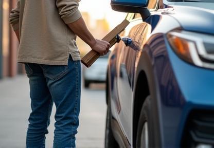 お客様が仕上がった車をチェック