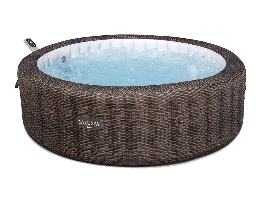 Bestway Lay-Z-Spa Bali 669L 4 Person 81 Air Jet LED Round Spa Hot Tub - Grey