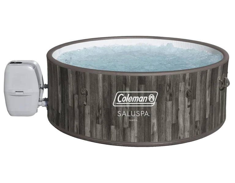 Bestway Coleman Napa AirJet Inflatable Hot Tub with EnergySense Cover and 2-Pack of SaluSpa Underwater Non-Slip Spa Seat with Adjustable Legs