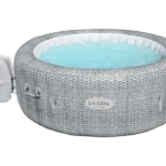 Bestway SaluSpa Honolulu AirJet 2 to 6 Person Inflatable Hot Tub, 77 x 28 Inch Round Portable Outdoor Spa with 140 Soothing Jets and Cover, Gray
