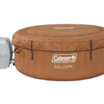 Coleman SaluSpa Ponderosa AirJet 2 to 4 Person Inflatable Hot Tub Round Portable Outdoor Spa with 120 Soothing Jets with Cover, Orange