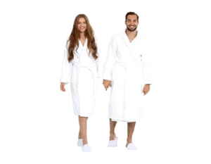 BIOLINEN Premium 100% Cotton Terry Shawl Bath Robe