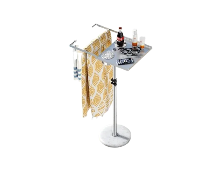 KES Adjustable Height Pool Towel Rack Outdoor