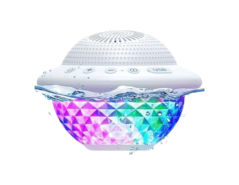 Floating Pool Speaker with Colorful LED Lights, Waterproof Hot Tub Speakers