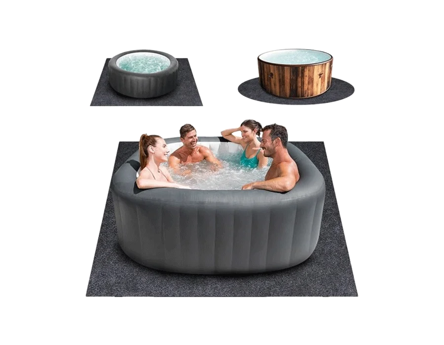 100 * 100 Inch Hot Tub Mat, Extra Large Inflatable Hot Tub Pad