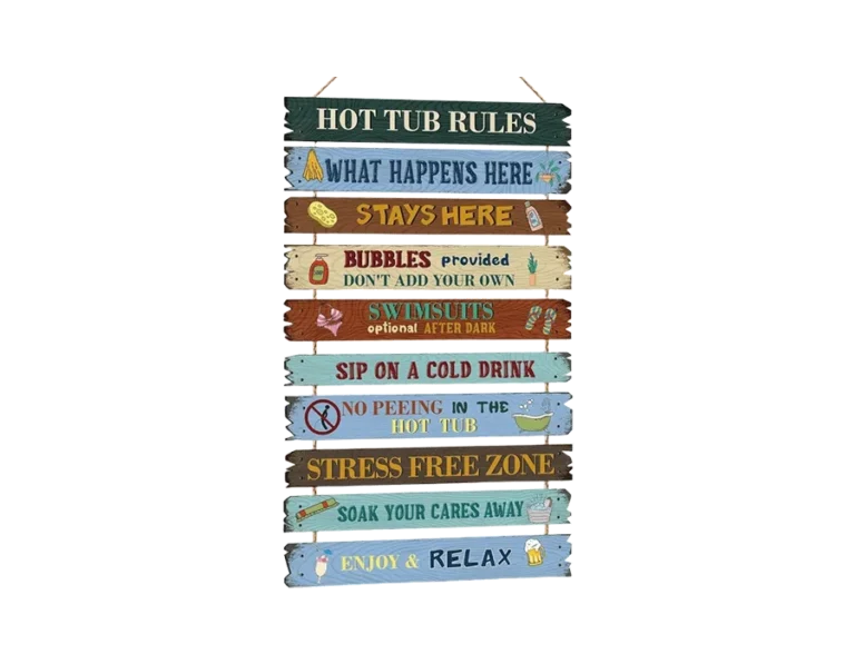 Tatuo Hot Tub Pool Patio Rules Signs Gifts