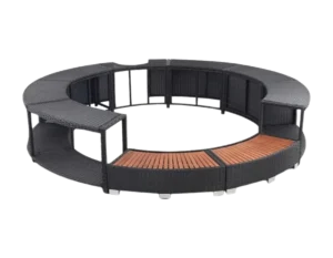 'vidaXL Hot Tub Surround in Stylish Black Poly Rattan