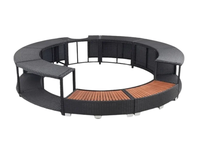 'vidaXL Hot Tub Surround in Stylish Black Poly Rattan